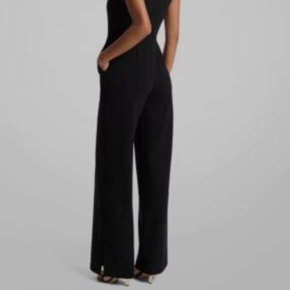 $165 retail-NWOT-Michael Kors Astor Women's Black Crepe Jumpsuit - Size M PETITE - Picture 5 of 16